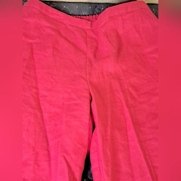 Kim Rogers pink 100% linen pants size medium petite - Picture 2 of 5